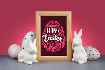 Easter picture frame mockup