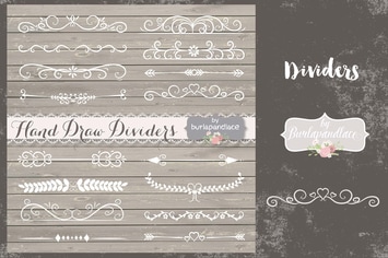 VECTOR Hand Drawn flourishes dividers 