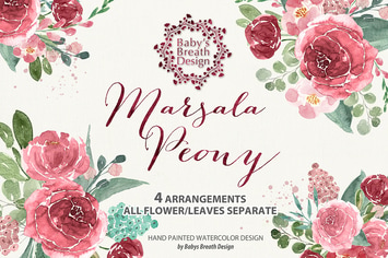 Marsala Peony design