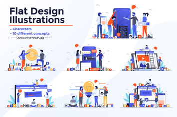 Modern Flat design People and Business concepts