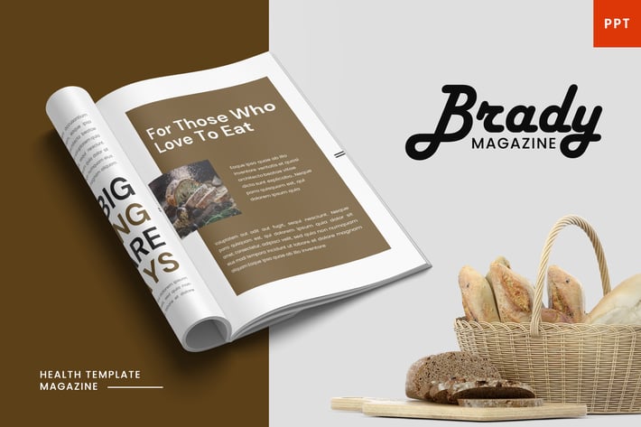 Brady - Foodie Magazine Powerpoint Template