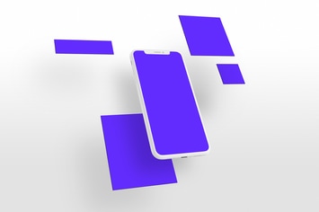 iPhone X Perspective Multi-Screen Mockup