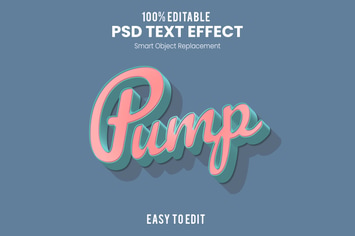 Pump - 3D Retro Text Effect PSD