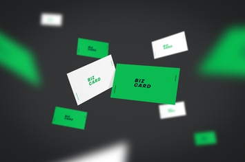 Flying Business Card Mockup