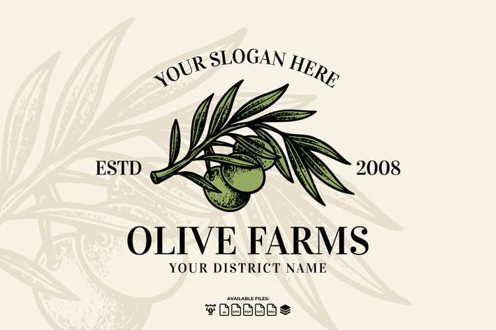 Hand Drawn Olive Logo Template