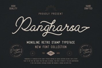 Pangharsa Retro Stamp Business Font