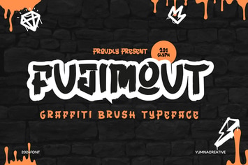 Fujimout - Graffiti Brush Font