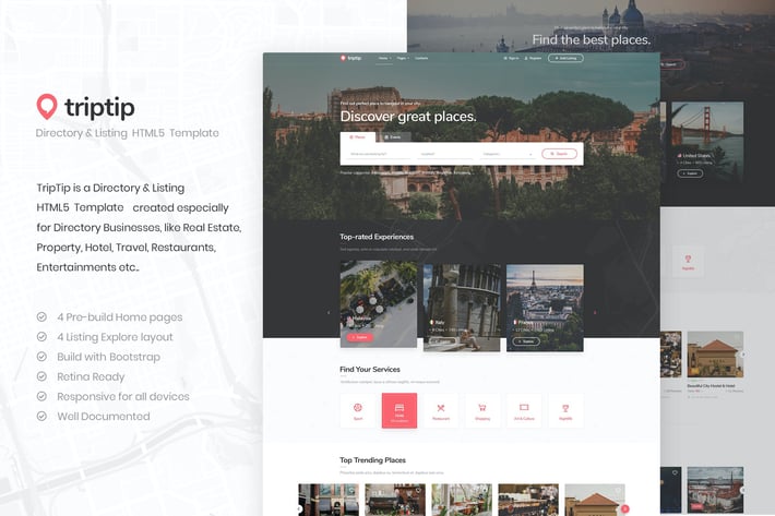 TripTip - Listing & Directory HTML5 Template