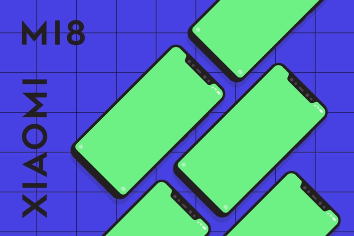 Xiaomi Mi8 vector mockup