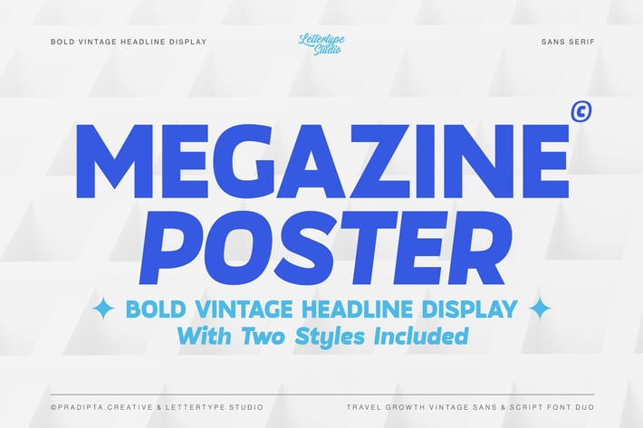 Megazine Poster Bold Vintage Headline Display
