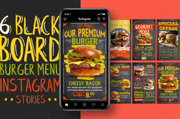 Blackboard Burger Menu Instagram Stories