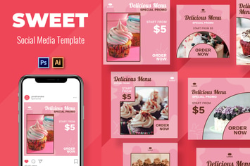 Star Cake Shop Social Media Template