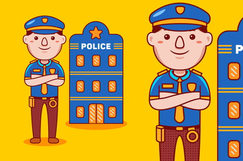 Police Profession Cartoon Vector