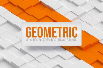 3D Cubes Backgrounds - Orange And White