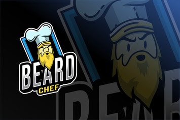 Beard Chef Esport Logo Template