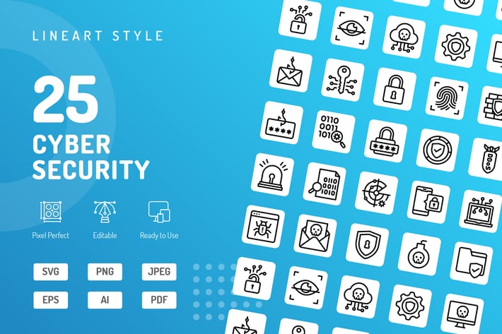 Cyber Security Line Icons