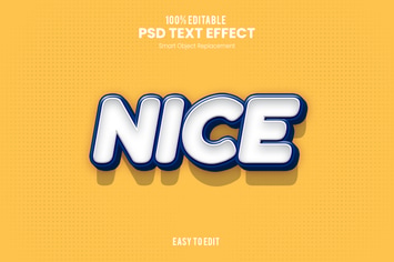 Nice- Playful 3D PSD Text Effect