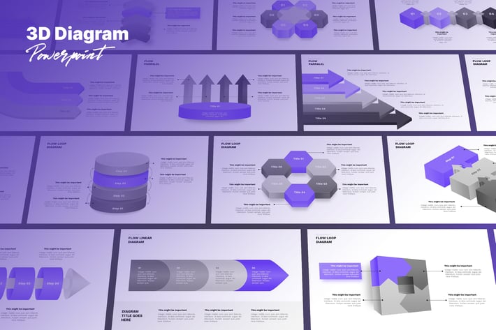 3D Diagram Powerpoint Template