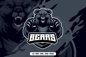 Black Bears Mascot Logo Template