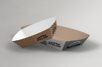 Paper Takeout Trays Packaging Mockup