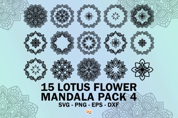 Lotus Flower Mandala Pack 4
