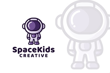 Space Kids Logo Template