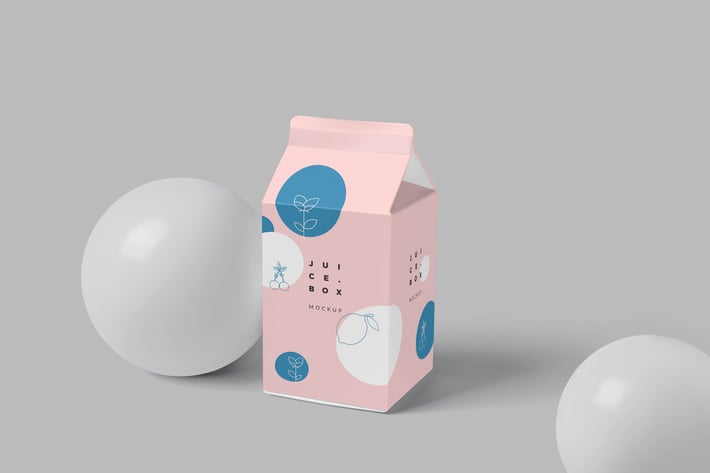 Small Juice-Milk Packaging Box Mockups