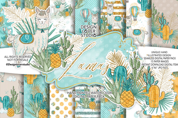 Lama boy digital paper pack