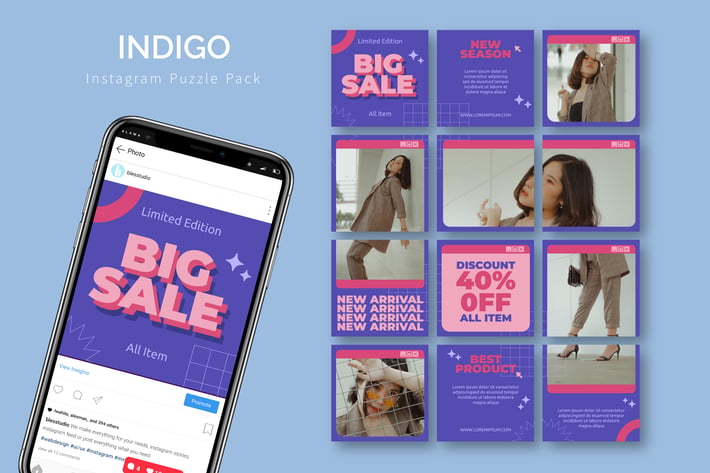 Indigo - Instagram Puzzle Template