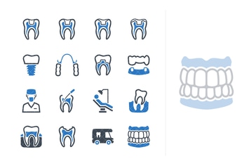 Restorative Dentistry Icons - Blue Series