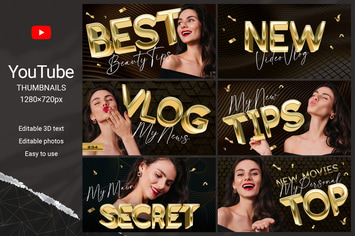 YouTube Thumbnails with Gold Text