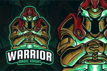 Warrior Magic Knight Mascot Logo