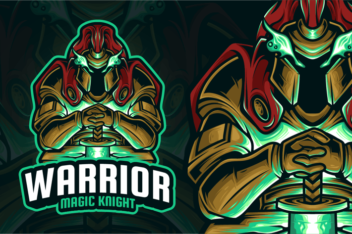 Warrior Magic Knight Mascot Logo