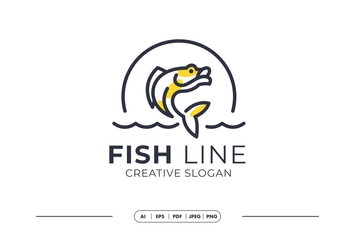 Fish Line Art Modern Logo