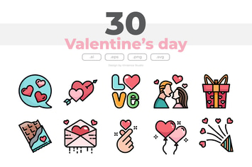 30 Valentine's day Icons