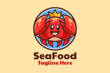 Crab Cartoon Logo Design