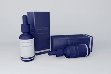 Dropper Bottles and Packaging Mockup
