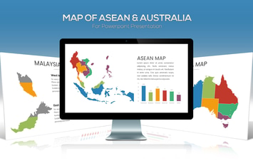 ASEAN & Australia Maps For Powerpoint