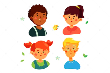 Portraits of Happy Preschool Children - characters