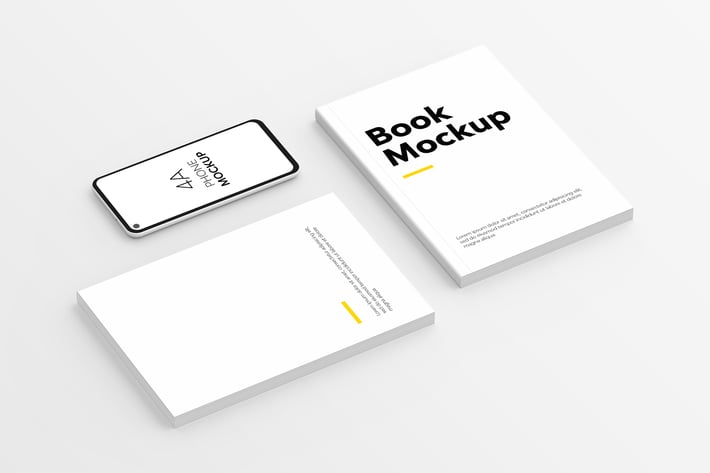 Book & 4A Phone Mockup