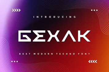 Gexak - Modern Techno Font