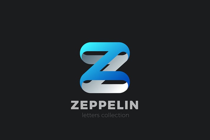 Letter Z Logo design 3D Ribbon style