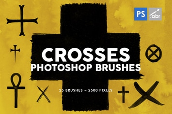 25 Crosses Photoshop Stamp Brushes