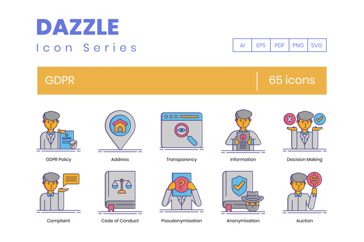65 GDPR Icons 