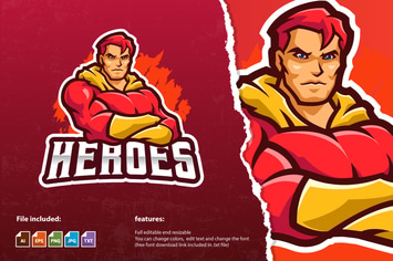 The Superhero Mascot Logo Template