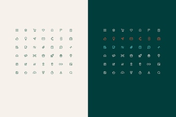 set of simple vector line icons