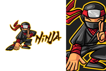 Cartoon Ninja Mascot Logo 2.0