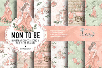 Mom to be Maternity digital paper pack