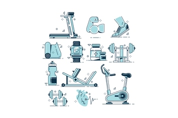 Fitness Illustration Set