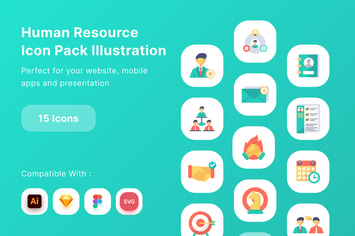 Human Resource Icon Pack Illustration